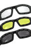 Picture of 3 Pair UV Protection Motorcycle Riding Glasses Padding Goggles Bicycle Sunglasses - Smoke Clear Yellow