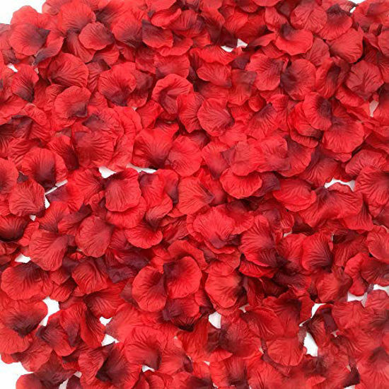 Picture of CODE FLORIST 2200 PCS Dark-Red Silk Rose Petals Wedding Flower Decoration