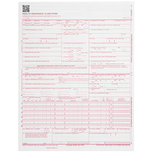 GetUSCart- 500 CMS-1500 Claim Forms - Current HCFA 02/2012 Version