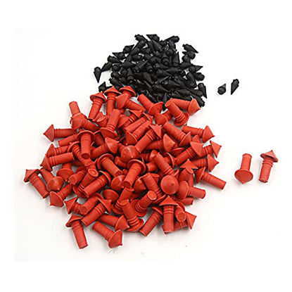 Picture of uxcell 170Pcs Universal Mushroom Shaped Tire Repair Insert Plugs Red Black