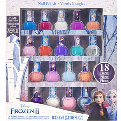 Picture of Disney Frozen 2 - Townley Girl Non-Toxic Peel-Off Water-Based Natural Safe Quick Dry Nail Polish |Gift Kit Set for Kids Toddlers Girls, Glittery and Opaque Colors| Ages 3+ (18 Pcs)