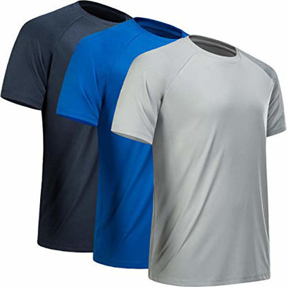 Picture of MCPORO Workout Shirts for Men Short Sleeve Quick Dry Athletic Gym Active T Shirt Moisture Wicking