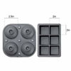 Picture of Samuelworld Ice Cube Trays - Jumble Big Cubes & 2.5 inches Large Sphere Ice Mold Combo for Whiskey and Cocktails, Keep Drinks Chilled (Grey)