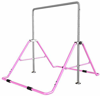 Picture of BalanceFrom Gymnastics Bar for Kids Height Adjustable Horizontal Kip Bar Folding Gymnastics Junior Training Bar