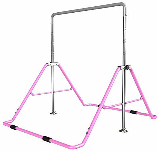 Picture of BalanceFrom Gymnastics Bar for Kids Height Adjustable Horizontal Kip Bar Folding Gymnastics Junior Training Bar