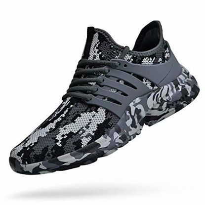 Picture of Troadlop Mens Tennis Shoes Breathable Food Service Restaurant Sneakers Comfortable Athletic Sport Running Gym Workout Shoes Camouflage Gray 10