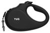 Picture of TUG 360° Tangle-Free, Heavy Duty Retractable Dog Leash for Up to 55 lb Dogs; 16 ft Strong Nylon Tape/Ribbon; One-Handed Brake, Pause, Lock (Medium, Black)