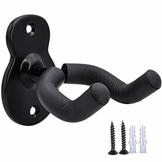 Picture of Guitar Wall Mount Hanger Hook Acoustic Electric Bass Guitar Wall Hook Hanger Black Metal Holder Hanger for All Size Guitars