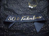 Picture of 50th Birthday Tiara and Sash Happy 50th Birthday Party Supplies 50 Fabulous Black Glitter Satin Sash and Crystal Tiara Princess Birthday Crown for Women 50th Birthday Party Decorations