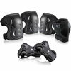 Picture of boruizhen Kids & Adult/Youth Knee and Elbow Pads with Wrist Guards 3 in 1 Protective Gear Set for Skateboarding Cycling BMX Bike Scooter Skating Rollerblading Riding (Black, Large (14 Years - Adult))