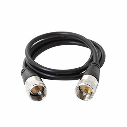 Picture of CB Radio Cable, PL259 Jumper, 3FT(1m) RFAdapter PL-259 UHF Male to Male Connector Coax RG58 Cable, 50 Ohm Low Loss for Radio Antenna