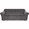 Picture of H.VERSAILTEX Stretch Velvet Sofa Covers for 3 Cushion Couch Covers Sofa Slipcovers with Non Slip Straps Underneath The Furniture, Crafted from Thick Comfy Rich Velour (Sofa 72"-96", Grey)