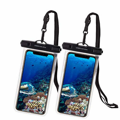 Picture of UNBREAKcable Universal Waterproof Pouch, IPX8 Waterproof Dry Bag Underwater Case for iPhone 12 Pro Max/11/Xs Max/XR/X/8 Plus Galaxy Pixel up to 7", for Beach Kayaking Travel or Bath-2 Pack, Clear