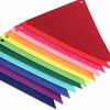 Picture of RUBFAC 60pcs Rainbow Felt Fabric Pennant Banners Multicolor Party Garland for Birthday Party, Classroom Decoration (5 Pack)