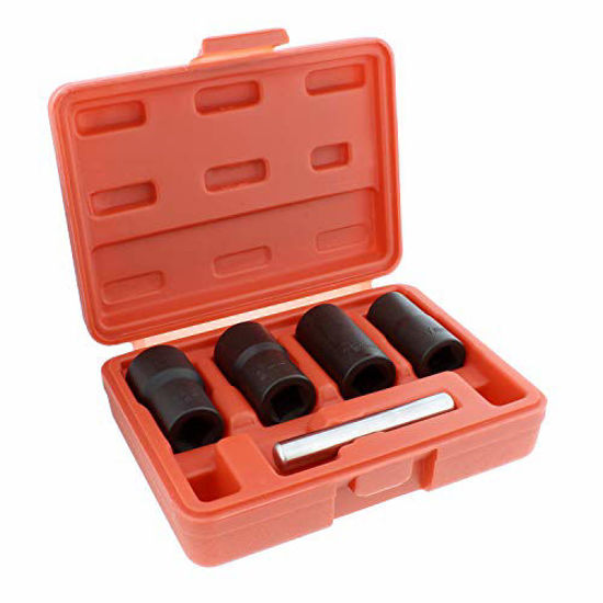 Picture of ABN Twist Socket Set Lug Nut Remover Extractor Tool - 5 Piece Metric Bolt and Lug Nut Extractor Socket Tools