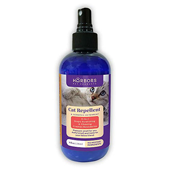 Picture of Harbors Cat Repellent and Trainer - Cat Repellent Spray Indoor - 8 oz | Cat Training Spray | Cat Repellent for Furniture | Cat Repellent for Plant | 100% Satisfied or Return for Full Refund