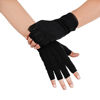 Picture of JISEN Men Sunscreen Fingerless Cotton Gloves UV Protection Driving Polyester Mittens A-Black