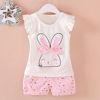 Picture of MH-Lucky Baby Girl Clothes Outfits Short Sets 2 Pieces with T-Shirt + Short Pants (Pink, 18-24 Months, 24_Months)