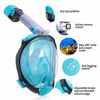 Picture of QingSong Full Face Snorkel Mask, Snorkeling Gear with Camera Mount, Foldable 180 Degree Panoramic View Anti-Fog Anti-Leak, Snorkeling Set for Kids Adults