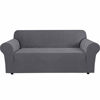 Picture of H.VERSAILTEX Stretch Sofa Covers for 3 Cushion Couch Covers Sofa Slipcovers for Living Room Feature Thick Checked Jacquard Fabric with Elastic Bottom, Sofa Large - Grey