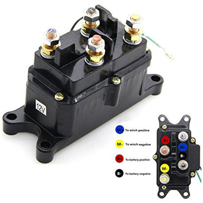 Picture of KanSmart Winch Solenoid Relay Contactor 12V 250A Thumb Truck for ATV UTV Boat 4x4 Vehicles 1500-5000lbs Winch - Winch Switch Replacement Number 63070 62135 74900 2875714 70715