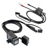 Picture of MOTOPOWER MP0609EA 3.1Amp Waterproof Motorcycle Dual USB Charger Kit SAE to USB Adapter Cable Phone Tablet GPS Charger with SAE Ring Terminal Cable Harness