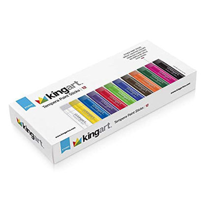 Picture of KingArt Studio Tempera Paint Sticks, Set of 12, Unique Colors