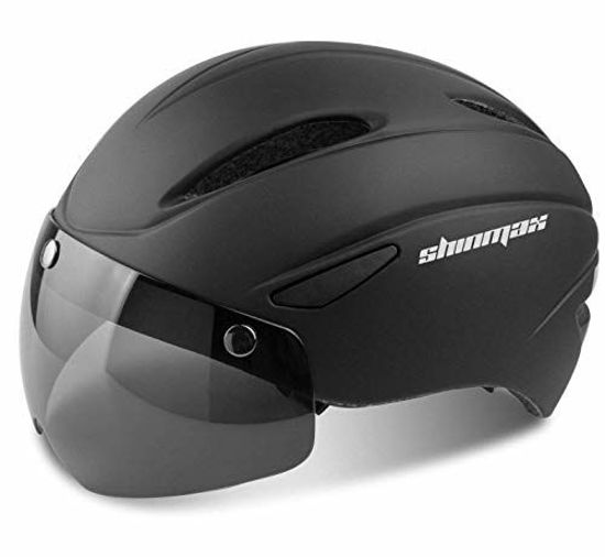 Picture of Shinmax Bike Helmet, Bicycle Helmet Men Women with Detachable Magnetic Goggles & Portable Bag Adjustable for Adult Road/Biking/Mountain Cycling Helmet Bc-001