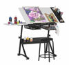 Picture of Studio Designs Modern Fusion Craft Center with 24" Tray and Stool, Charcoal/White