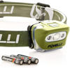 Picture of Foxelli LED Headlamp Flashlight for Adults & Kids, Camping, Hiking, Running, Outdoor Head Lamp with Red Light, Lightweight Waterproof Head Light with Adjustable Headband, 3 AAA Batteries Included