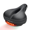 Picture of DAWAY Comfortable Men Women Bike Seat - C99 Soft Memory Foam Padded Wide Leather Bicycle Saddle Cushion with Taillight, Waterproof, Dual Spring Suspension, Shock Absorbing, Universal