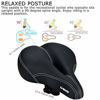 Picture of DAWAY Comfortable Men Women Bike Seat - C99 Soft Memory Foam Padded Wide Leather Bicycle Saddle Cushion with Taillight, Waterproof, Dual Spring Suspension, Shock Absorbing, Universal