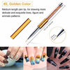 Picture of Makartt Nail Art Liner Brushes,3 PCs Gel Nail Brush Acrylic Nail Brush Gel Nail Polish Painting Brush Nail Art Design Brush Pen Set,Rhinestone Handle Nail Dotting Drawing Pen for Gel Nail Art 7/9/11mm