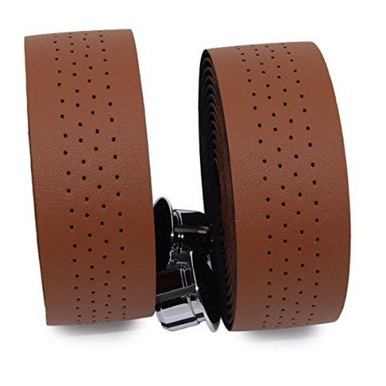 Picture of KINGOU Brown Synthetic Leather Road Bike Handlebar Tape Bicycle Bar Tapes - 2PCS Per Set