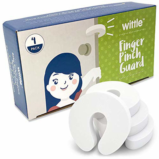 Picture of Wittle Finger Pinch Guard - 4pk. Baby Proofing Doors Made Easy with Soft Yet Durable Foam Door Stopper. Prevents Finger Pinch Injuries, Slamming Doors, and Child or Pet from Getting Locked in Room