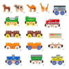 Picture of Orbrium Toys 12 (18 Pcs) Wooden Engines & Train Cars Collection with Animals, Farm Safari Zoo Wooden Animal Train Cars, Circus Wooden Train Compatible with Thomas, Brio, Chuggington