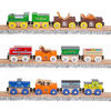 Picture of Orbrium Toys 12 (18 Pcs) Wooden Engines & Train Cars Collection with Animals, Farm Safari Zoo Wooden Animal Train Cars, Circus Wooden Train Compatible with Thomas, Brio, Chuggington