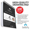 Picture of Bellofy Sketchbook Mixed Media 100 Sheet - 9x12 in Sketchpad - Multimedia Use for Watercolor, Acrylic Drawing Paper for Artists & Kids - Ink Sketch Coloring Art Notebook - 98 Ib/160 GSM - Artist Pro