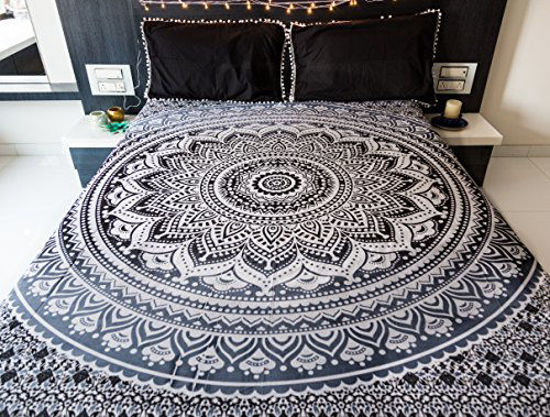 Blue Multi Indian Ombre Mandala Wall Tapestry Hippie Bedding