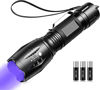 Picture of Black Light UV Flashlight, LED UV Torch 2 in 1 UV Blacklight with 500LM Highlight, 4 Mode, Waterproof for Pet Clothing Food Fungus Detection/Night Fishing/Travel