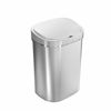 Picture of Ninestars DZT-80-35 Automatic Touchless Infrared Motion Sensor Trash Can, 21 Gal 80L, Heavy Duty Stainless Steel Base (Oval, Brush Trashcan, Silver Lid