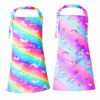 Picture of Sylfairy Aprons for Kids Girls Rainbow Unicorn Apron with Pockets for Children Kitchen Chef Aprons for Cooking Baking Painting and Party Family Gifts(Small,3-5Years)