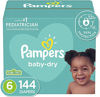 Picture of Diapers Size 6, 144 Count - Pampers Baby Dry Disposable Baby Diapers, ONE MONTH SUPPLY