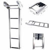 Picture of Hoffen Stainless Steel Telescoping 4 Step Ladder Under Platform Slide Mount Ladder Telescoping Extendable Ladder 900 Pound Capacity for Marine Yacht/Swimming Pool