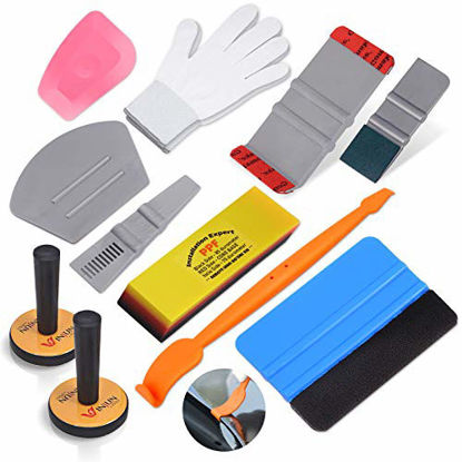 Gomake Vehicle Vinyl Wrap Window Tint Film Tool Kit Include 4 Inch Felt  Squeegee, Retractable 9mm Utility Knife and Blades, Zippy Vinyl Cutter and
