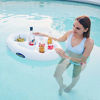 Picture of FEEBRIA Inflatable Floating Drink Holder with 9 Holes Large Capacity Drink Float for Pools & Hot Tub (White)