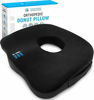 Picture of ERGONOMIC INNOVATIONS Orthopedic Donut Pillow: Memory Foam Chair Seat Cushion for Tailbone and Coccyx Pain, Sciatica, and Pressure Relief - Car, Desk, and Office Chair Pad Cushions and Pillows - Black