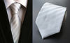 Picture of Secdtie Men's Stripe White Silver Jacquard Woven Silk Tie Formal Necktie TW010