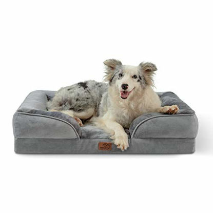 Picture of Bedsure Large Orthopedic Dog Bed for Large Dogs - Big Waterproof Dog Bed Large, Foam Sofa with Removable Washable Cover, Waterproof Lining and Nonskid Bottom Couch, Pet Bed