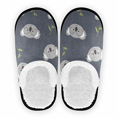 Picture of SUABO Cotton Slippers for Womens Mens, Koala Washable Home Shoes Non-Slip Slippers for Travel,Spa,Hotel, M